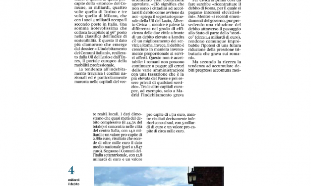 Il debito di Roma. Lo studio Uil Lazio Eures