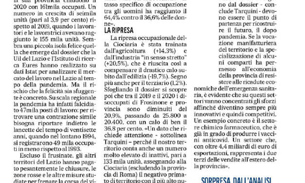 Economia e Pandemia. Il punto della Uil di Frosinone